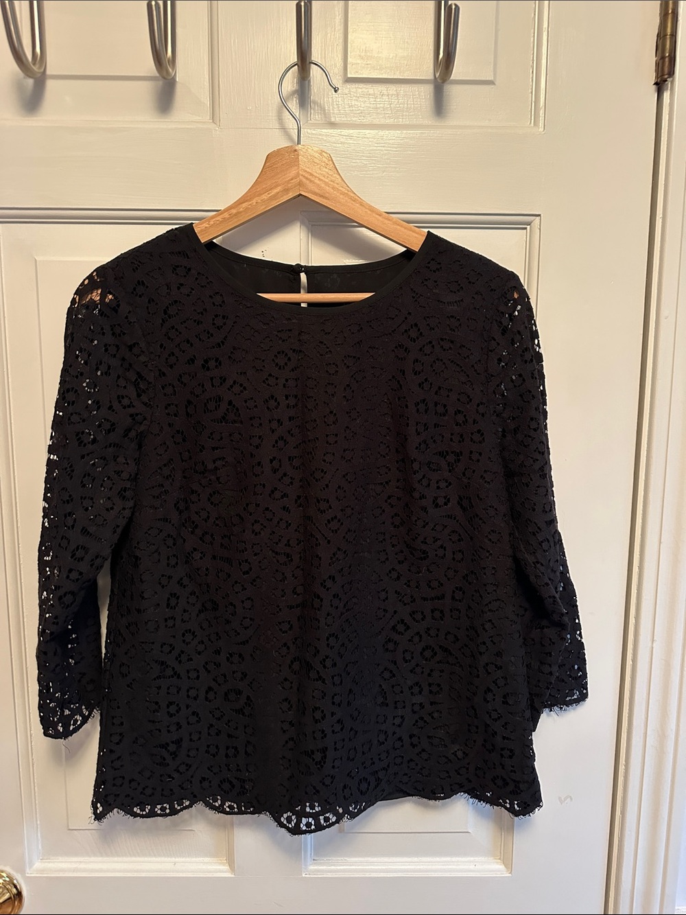 J. Crew Factory Black Lace Blouse